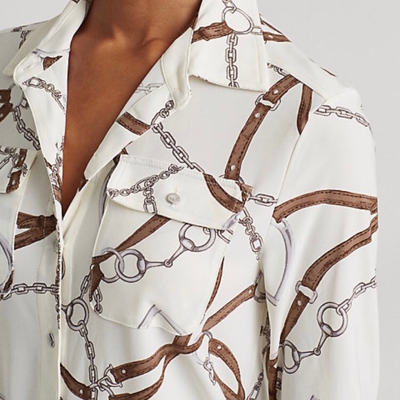 RALPH LAUREN printed top with button front - Picture 3 of 12